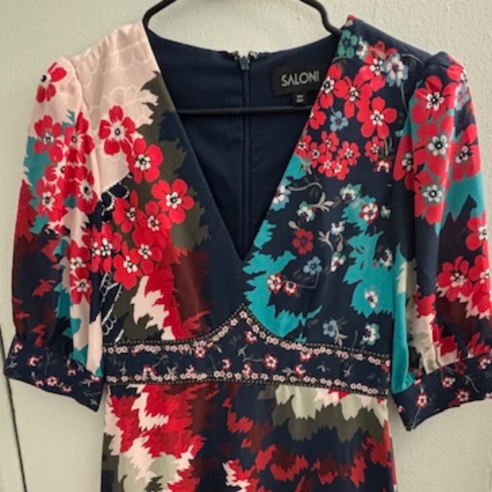 Saloni Short Ruffle Dress with a Sleeve